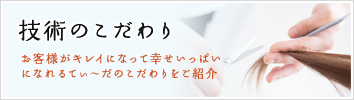 技術のこだわり,お客様がキレイになって幸せいっぱい になれるてぃ～だのこだわりをご紹介